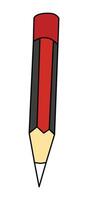 Red pencil isolated on white background vector