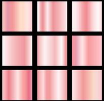 golden rose leaf texture. Collection of pink postel gradients isolated on black background. vector
