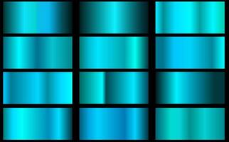 Blue gradient. Collection of colorful gradients with shiny metallic texture. vector