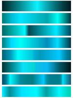 Blue metallic gradient background set. Metallic gradation textures. Shiny elegant gradient collection. illustration eps10 vector