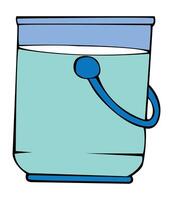 Plastic bucket with water illustration vector
