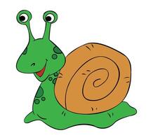 Snail smiling isolated on white background vector