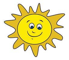 Sun smiling isolated on white background vector
