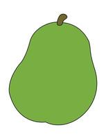 Green pear isolated on white background vector