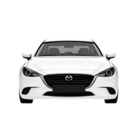 White Car Front View on Transparent Background png