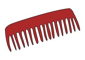 Red comb isolated on white background vector