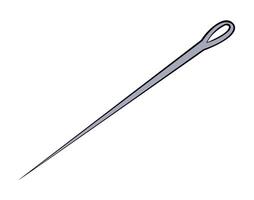 Sewing needle isolated on white background vector