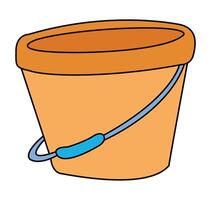 Orange bucket isolated on white background vector