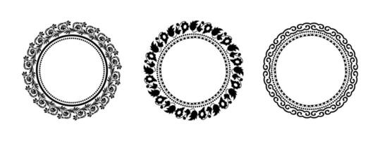 Round Decorative Ornament Art on Black and White Colour vector