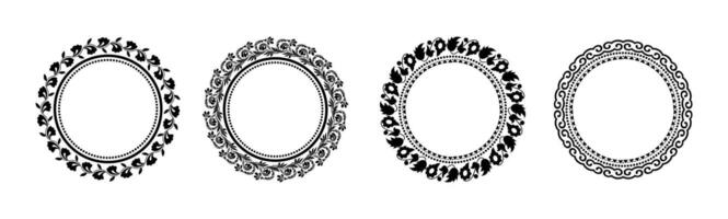 Round Decorative Ornament on Black and White Colour vector