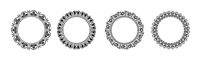 Round Decorative Frame Ornament on White Background vector