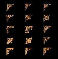 Collection of different abstract vintage corner ornaments vector