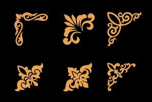 Collection of different abstract vintage corner vector