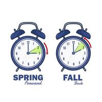 Daylight saving time, fall back and spring forward illustration vector