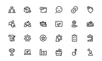 Quality Control Icon Set - Minimal, Modern, and Versatile Line Art Illustrations for Business, Manufacturing vector