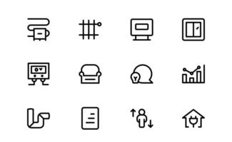 Public Utilities Icon Packs. Clean, Editable Line Icons for Waste Management, and Urban Infrastructure vector
