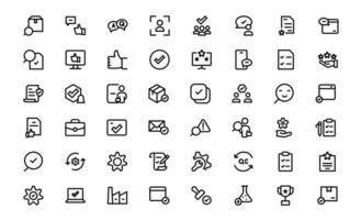 Quality Control Icon Set - Minimal, Modern, and Versatile Line Art Illustrations for Business, Manufacturing, and Product vector