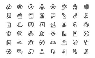 Quality Control Icon Set - Minimal, Modern, and Versatile Line Art Illustrations for Business, Manufacturing, and Product Assurance vector