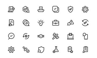 Quality Control Icon Set - Minimal, Modern, and Versatile Line Art Illustrations for Business vector