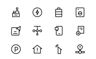 Public Utilities Icon Package. Clean, Editable Line Icons for Water Supply, Waste Management, and Urban Infrastructure vector