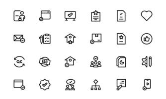 Quality Control Icon Set - Minimal, Modern, and Versatile Line Art Illustrations vector