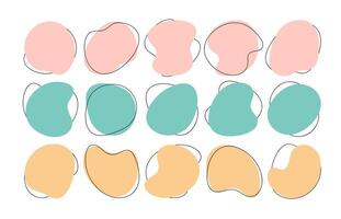 Color liquid blob shapes, pastel irregular organic random forms, fluid silhouette, simple smooth ink stain. Highlight for social media stories vector