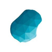 isolated illustration icon with simplified blue silhouette of Republic of Nauru map. Polygonal geometric style, triangular shapes. White background. vector