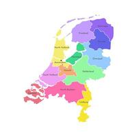 isolated simplified map, illustration icon with grey silhouette of Netherlands provinces. Selected administrative divisions. White outline and background vector