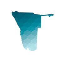 isolated illustration icon with simplified blue silhouette of Namibia map. Polygonal geometric style. White background. vector