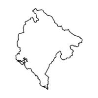 isolated simplified illustration icon with black line silhouette of Montenegro map. White background vector
