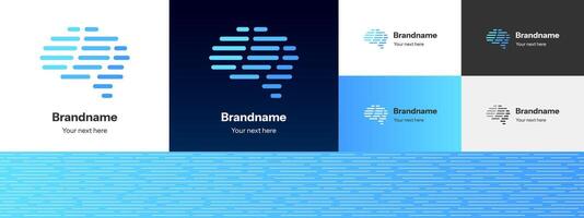 Linear brain logotype. Minimalist outline symbol representing intelligence, creativity and innovation. Ideal for tech, AI, education, medical or digital brands. Modern, abstract and futuristic design. vector