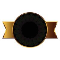 Luxury golden or gold circle frame border design with award ribbon certificate vector