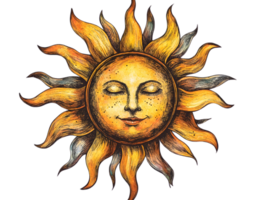 Create Serene Sun Design with Transparent Background png