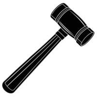 Hand-Drawn Black and White Hammer Icon Sleek, Minimalistic Design, Perfect for Construction, Tools, or DIY Projects, Classic Hammer with Clean Lines and Fine Detailing, Illustration vector