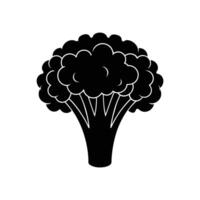 Simple Black and White of a Broccoli with Detailed, Abstract Florets for Organic, Healthy, and Eco-Friendly Designs vector