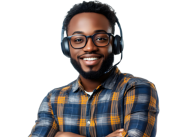 Smiling Customer Service Agent with Transparent Background png