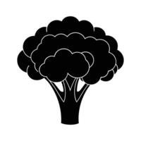 Simple Black and White of Broccoli with Detailed Abstract Florets Perfect for Organic, Healthy, and Eco-Friendly Designs, Green Vegetable Illustration, Minimalist Art, Design vector