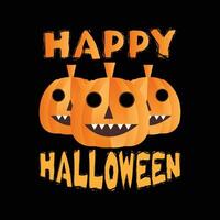 Happy Halloween Design with pumpkin and bones vector