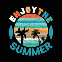 Summer T-shirt Design With Elements vector