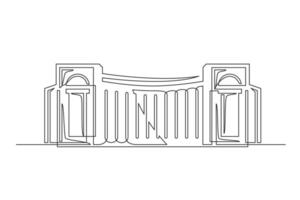 Continuous one line building symbol vector