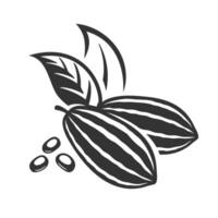Cocoa pod silhouette icon vector
