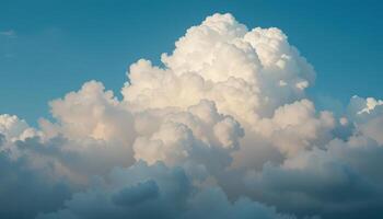 Fluffy White Cumulus Clouds in a Vivid Blue Sky photo