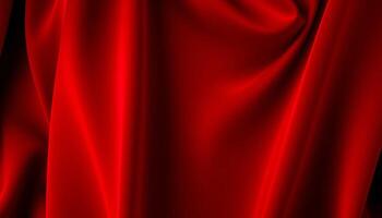 Deep Red Fabric Texture Luxurious Draped Silk with Dramatic Lighting photo
