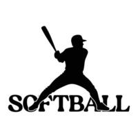 Softball Quote Typography T-shirt with Sports Illustration vector