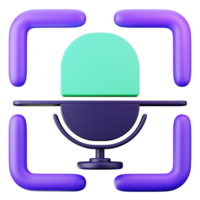 3D Render Stylish 3D Object Recognition Icon Design png