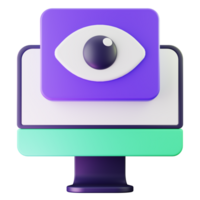 3D Render Stylish Computer with Eye Catching Design png