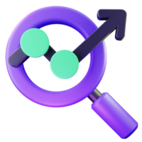 3D Render Innovative Data Analytics Icon for Visual Representation png