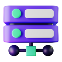 3D Render Stylish 3D Database Icon for Digital Use png