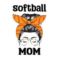 Softball Mom Quote Tee Featuring a Sports Illustration vector