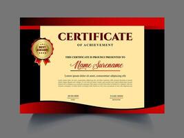 Professional business Certificate design template vector